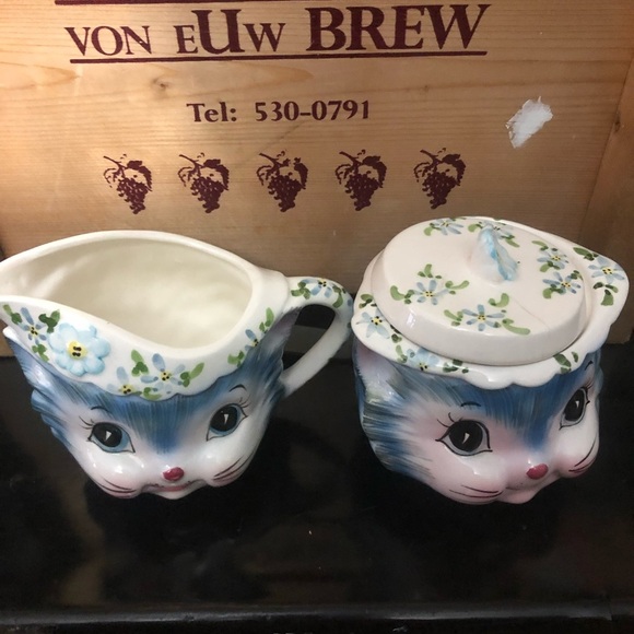 Vintage Lefton Miss Paris’s cream and sugar bowl- made in Japan- 1950’s. - Picture 2 of 14